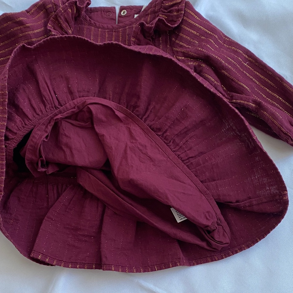 Cat & Jack Burgundy and Teal Toddler Dresses with Glitter 18 Months 4 pieces - Picture 5 of 13